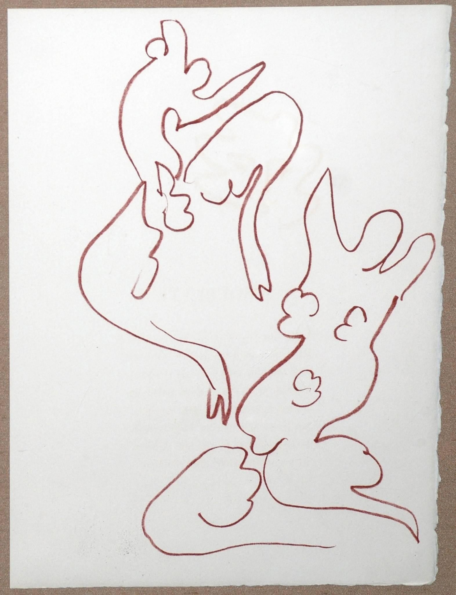 Plate LVIX, from Florilege des Amours de Ronsard - Gray Figurative Print by Henri Matisse