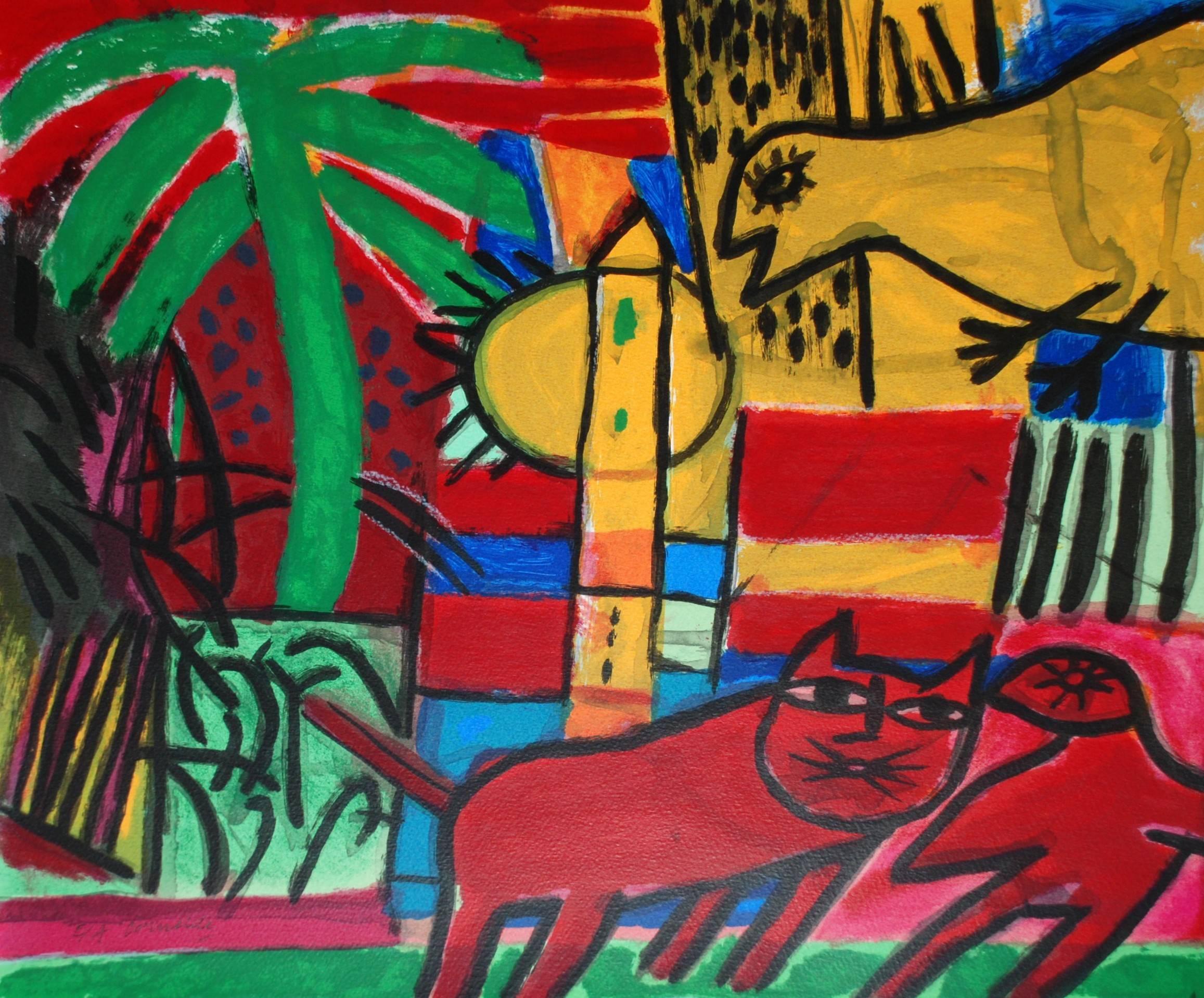 Le Chat Rouge - Print by Corneille