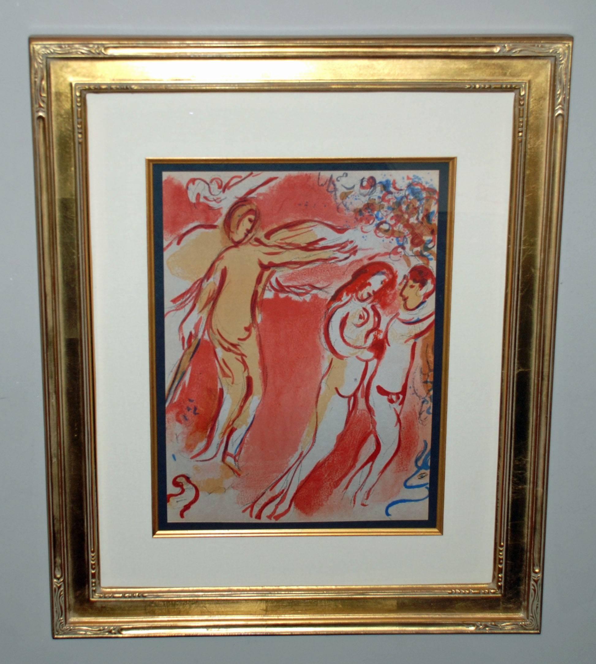Marc Chagall Figurative Print - Adam and Eve Are Banished from Paradise