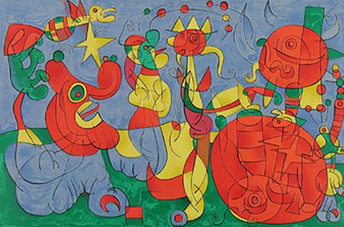 Joan Miró Figurative Print - Chez le Roi de Pologne (House of the King of Poland), from Ubu Roi