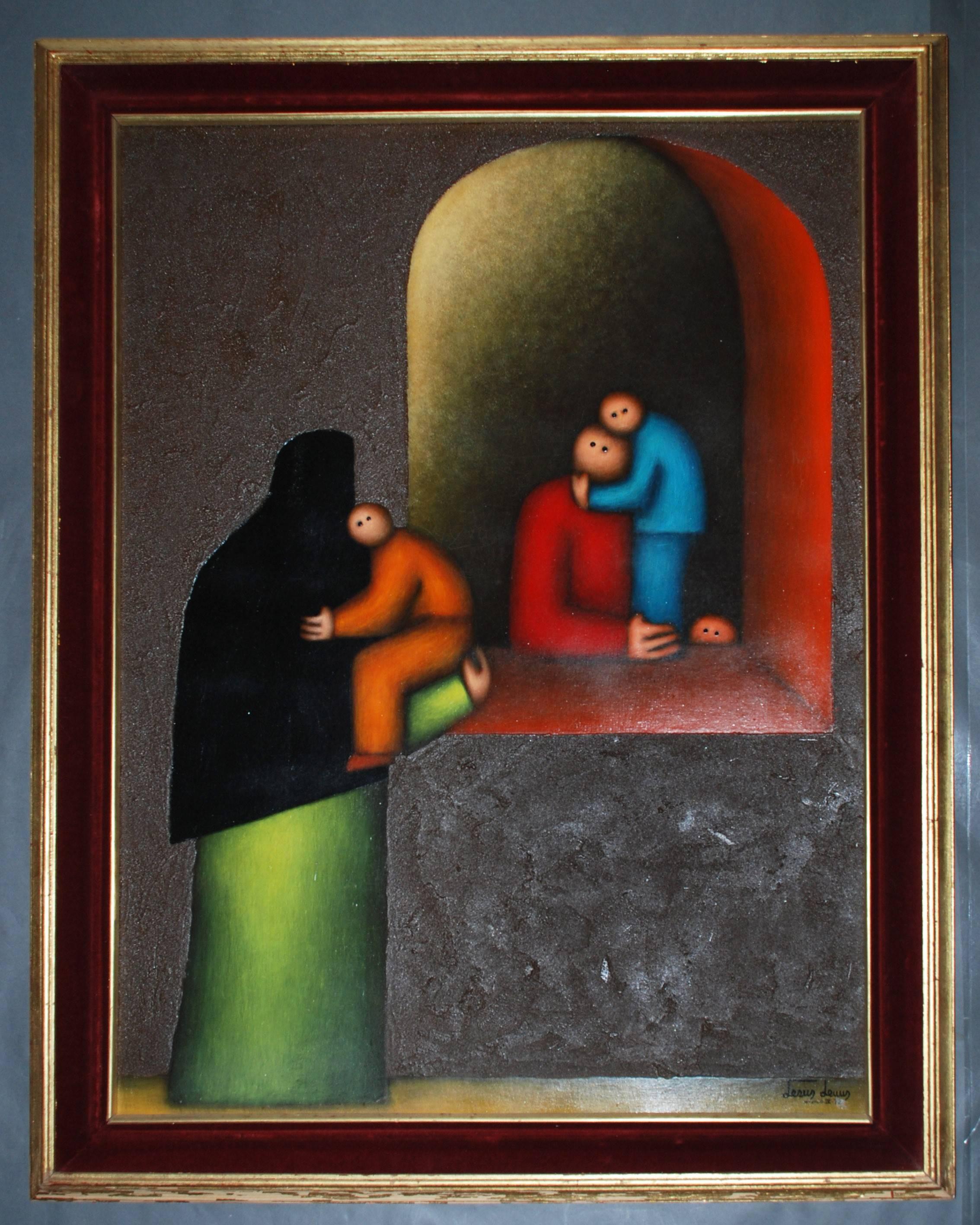 Mujeres Platicando (Women Conversing) - Print by Jesus Mariano Leuus