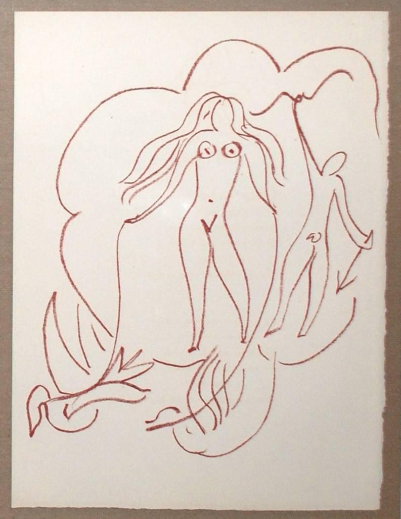 Plate XL, from Florilege des Amours de Ronsard - Beige Nude Print by Henri Matisse