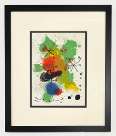 Lithografie, Joan Miró, signiert, 1964, Komposition