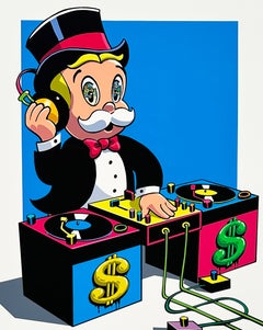 Serigrafia Pop Art “Alex Monopoly”, 2026, firmata a mano, DJ Monopz - Blu