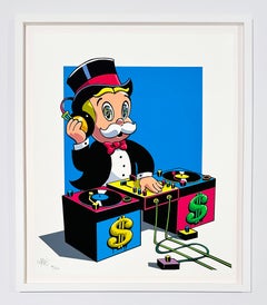 Serigrafia Pop Art “Alex Monopoly”, 2026, firmata a mano, DJ Monopz - Blu