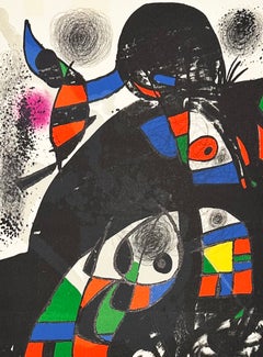 Litografía original de Joan Miró, «Homenaje a San Lázaro», 1975