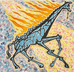 Lithographie en couleur de Salvador Dalí, signée, 1976, « La girafe en feu »