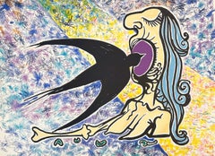 Salvador Dali Color Lithograph, Signed, 1976, The Swallow