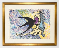 Salvador Dali Color Lithograph, Signed, 1976, The Swallow