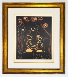 Pablo Picasso, Linocut Print, Cubist, Signed, 1963, L'Homme au Baton