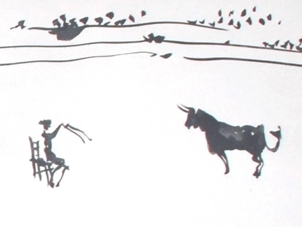 Pablo Picasso Landscape Print - Citando al Toro a Banderillas Sentado en una Silla, from La Tauromaquia