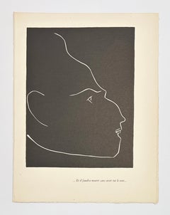 Linogravure d'Henri Matisse sur vélin Arches, 1944, planche n° 1 de « Pasiphae »