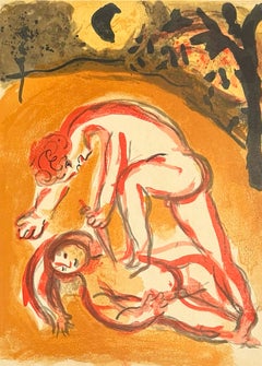 Marc Chagall Lithograph, Unsigned, 1960, "Cain and Abel"