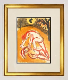 Marc Chagall Lithograph, Unsigned, 1960, "Cain and Abel"