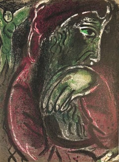 Marc Chagall Fauvist Lithograph, Unsigned, 1960, "Job in Despair"