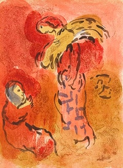 Marc Chagall Lithograph from Drawings for the Bible, 1960, Ruth Gleaning