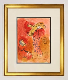 Marc Chagall Lithograph from Drawings for the Bible, 1960, Ruth Gleaning
