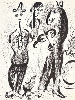 The Mountebanks Lithograph Print by Marc Chagall, Framed, 1963