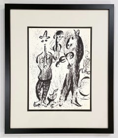 The Mountebanks Lithograph Print by Marc Chagall, Framed, 1963