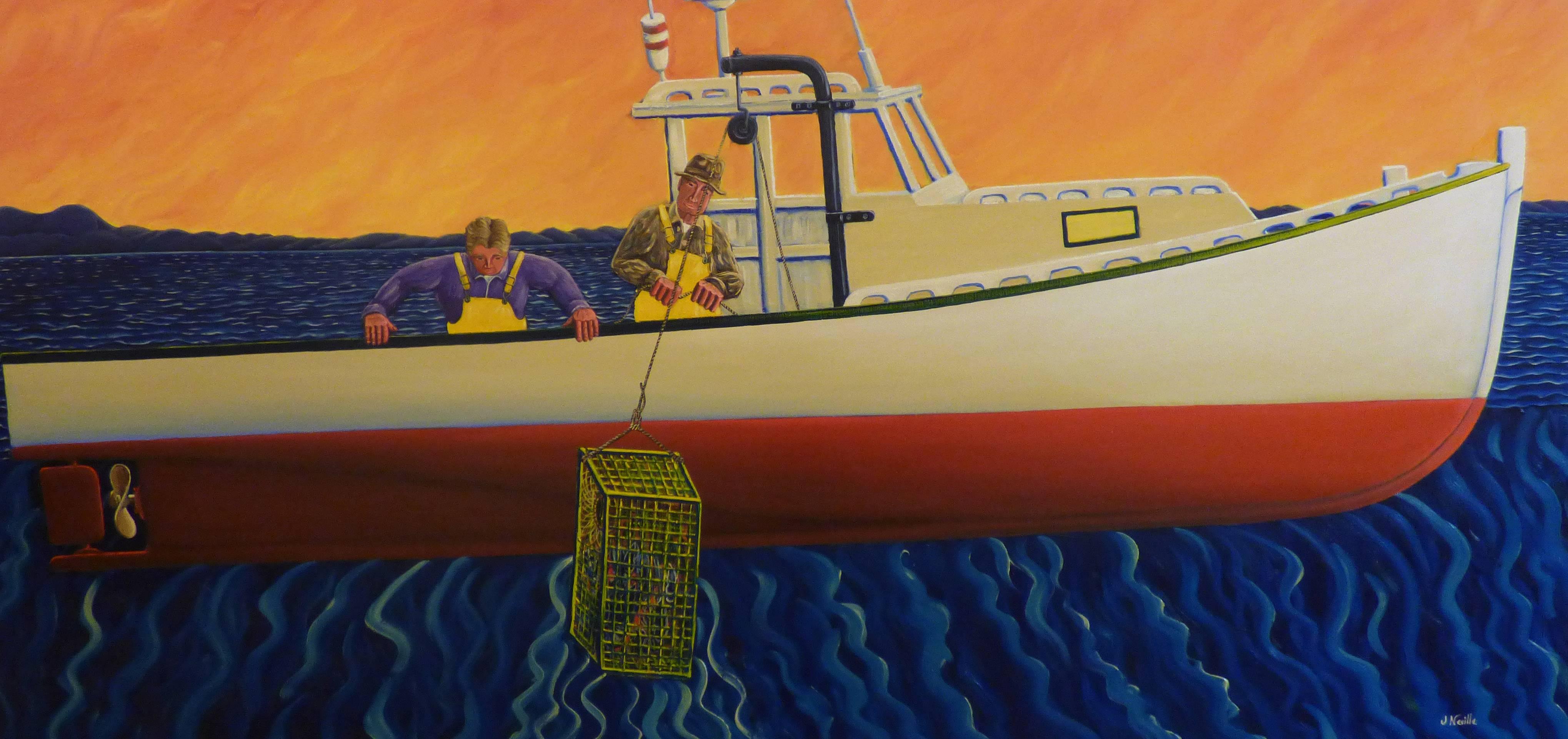 John Neville Landscape Painting - The Lobster Trap