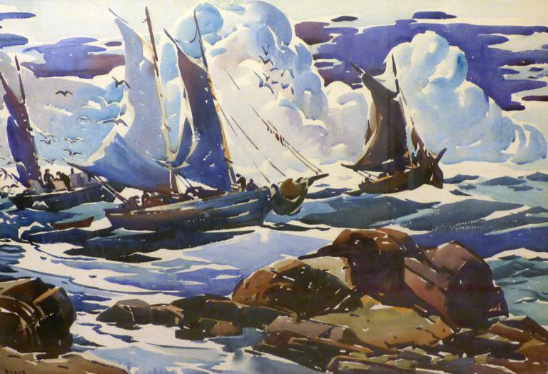 George Pearse Ennis Landscape Art - Fish off Eastport