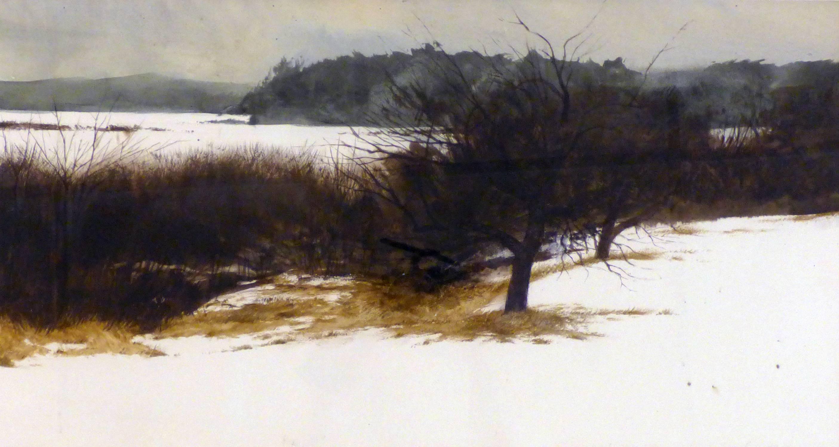 Early Winter Snow - Painting by Thomas Crotty