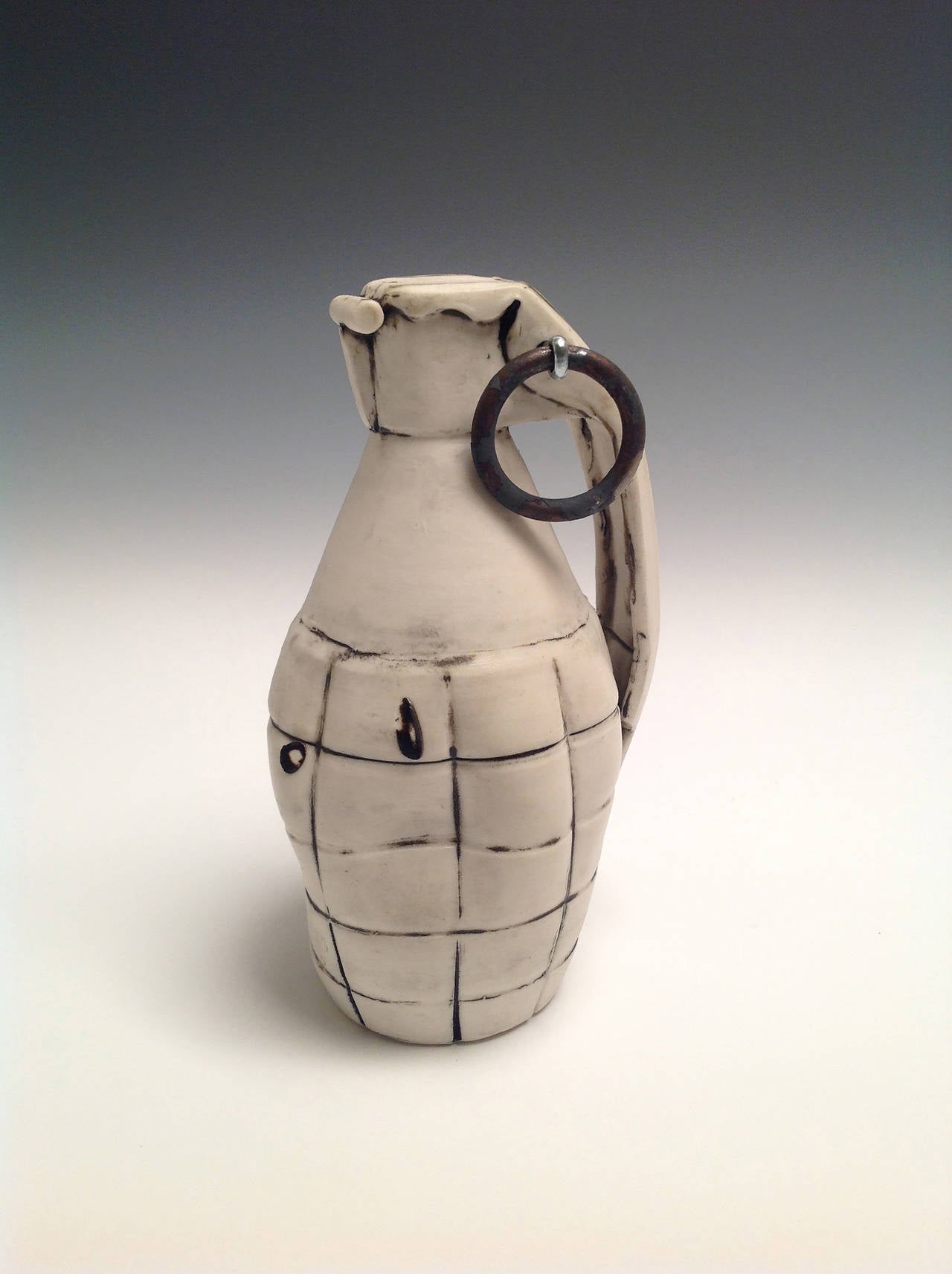 Christa Assad Still-Life Sculpture - Hand Grenade: Antique White