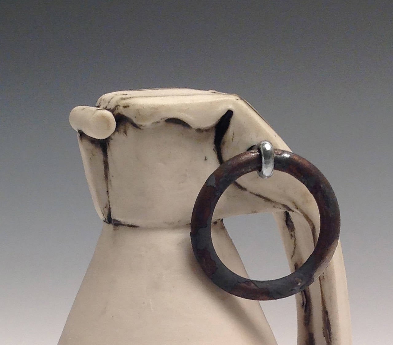 Hand Grenade: Antique White - Sculpture by Christa Assad