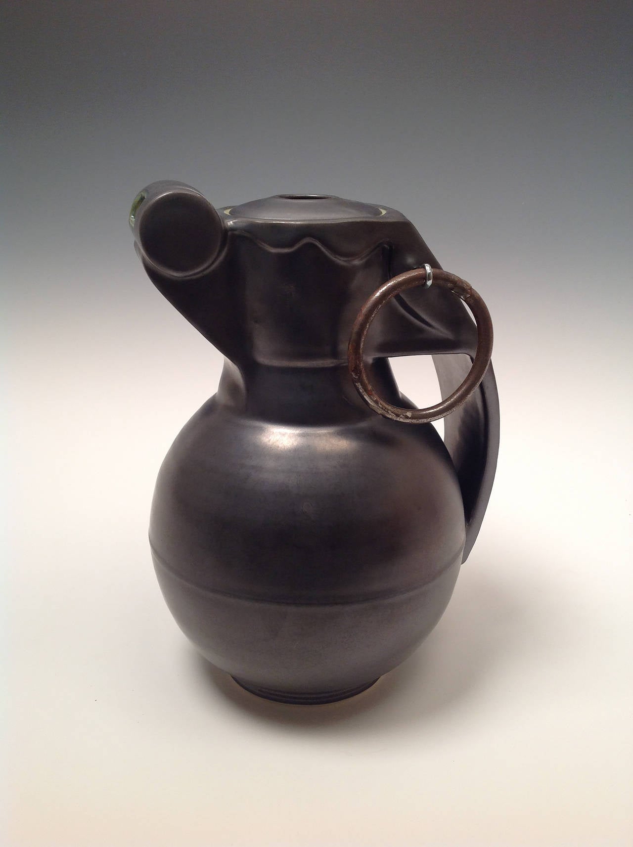 Christa Assad Baseball Grenade Teapot Gunmetal For Sale at 1stDibs