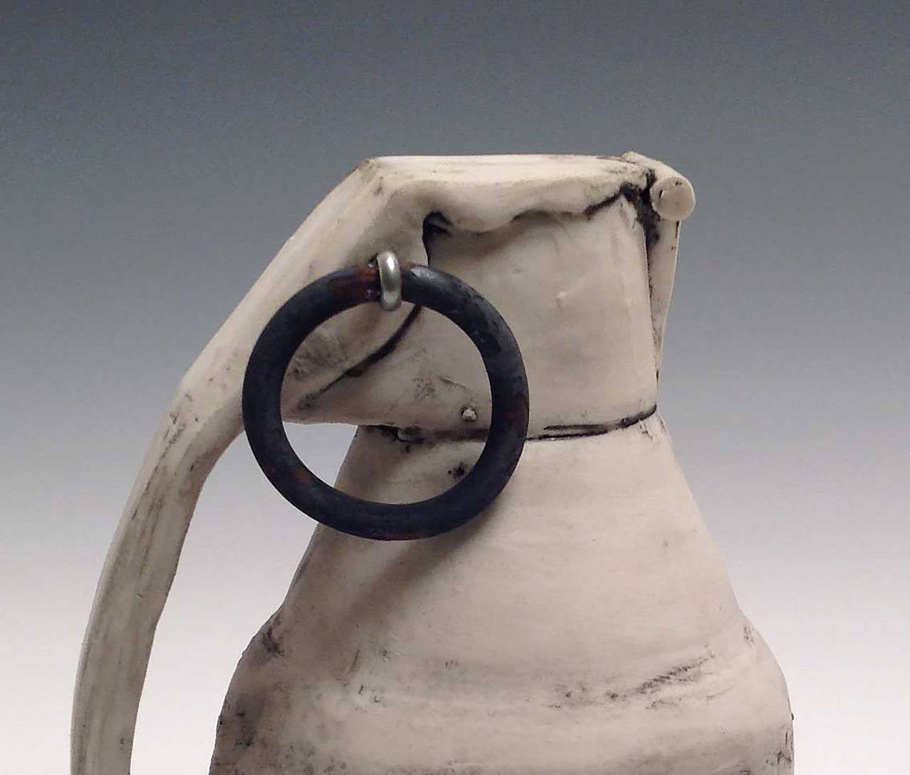 Hand Grenade: Antique White (II) - Sculpture by Christa Assad