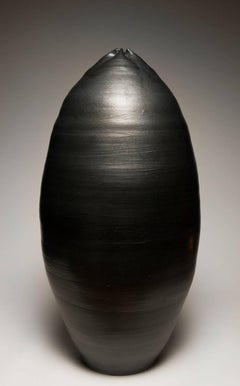 "CASING #43" - large hand-made black ceramic vessel (one-of-a-kind)