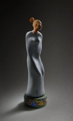 DANCER - hot sculpted and blown glass sculpture of a dancing woman