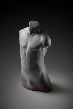 TORSO #1 - hand-blown, one of a kind glass sculpture of male human figure