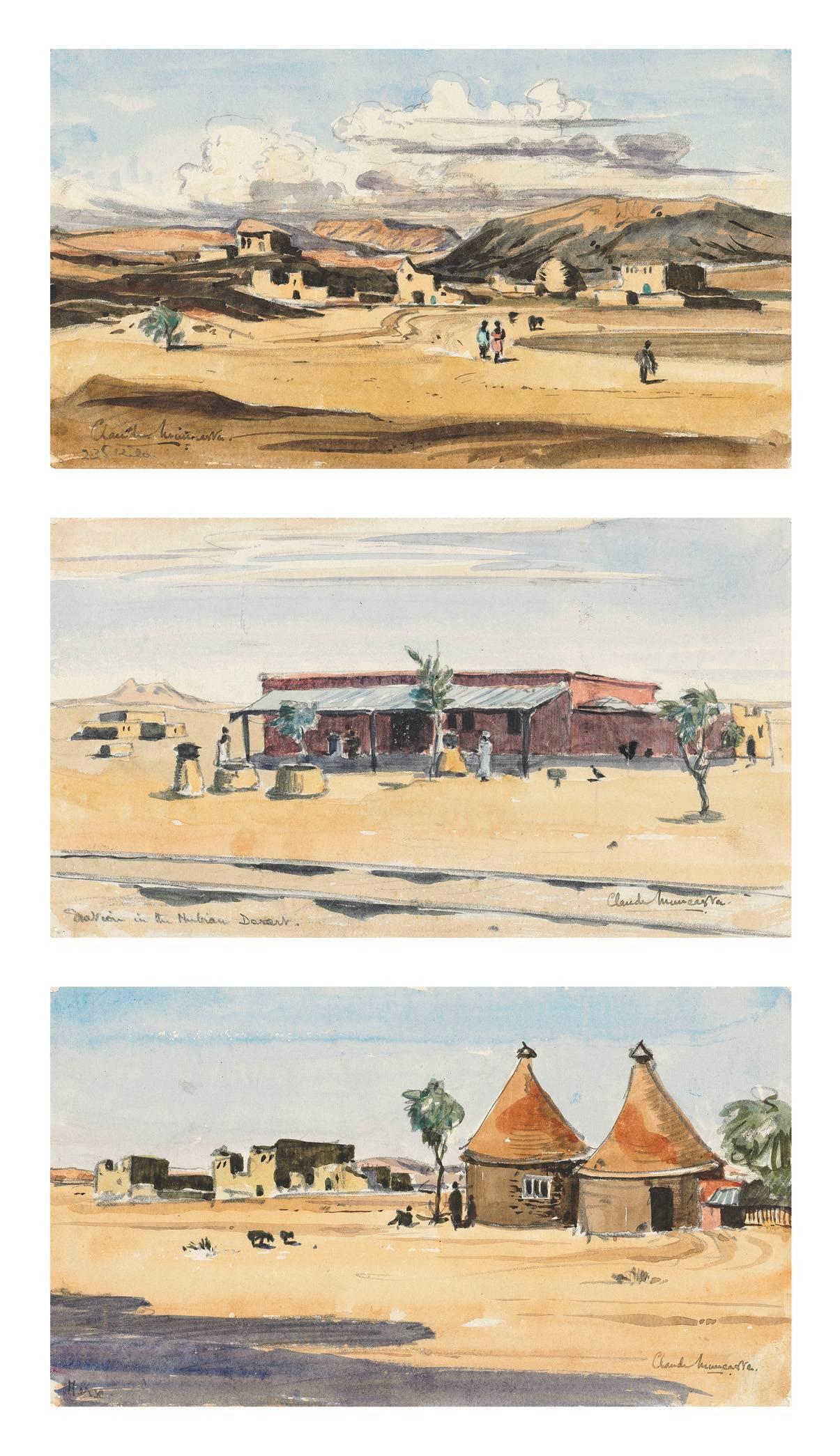 Claude Muncaster Landscape Art - Sketches of the Nubian Desert, Sudan