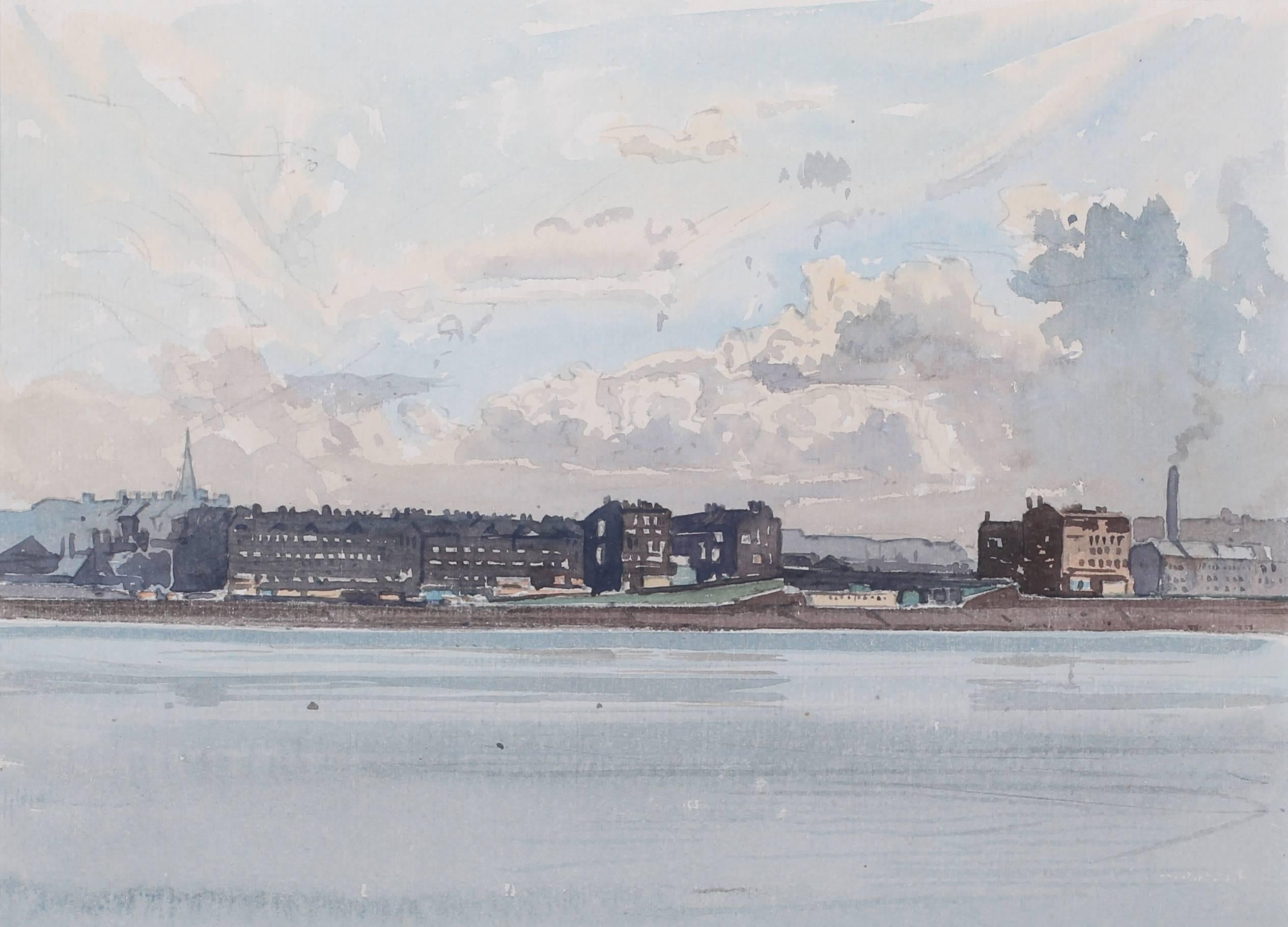 Claude Muncaster Landscape Art - Portsmouth from the sea