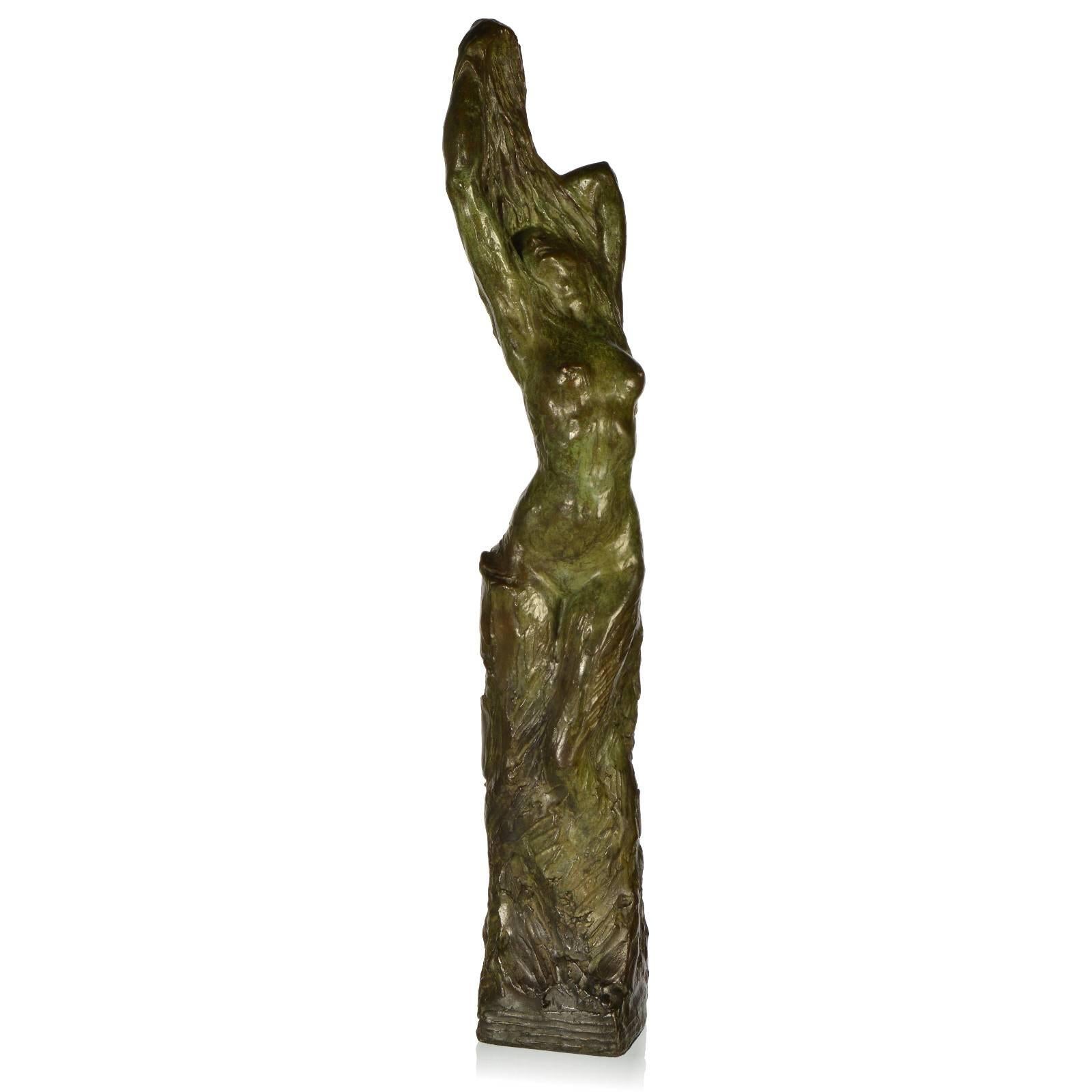 GALATHEA by Edouard Vereycken (Belgian, 1893-1967)

This exquisite bronze figure of a nude female is quite dramatic with its sensual yet mysterious appearance. This Art Deco Era piece is believed to be titled Galathea after Galatée / Galatea the sea