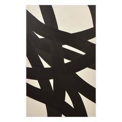 CROSSROADS Black and White Signed Original Painting on Canvas 2