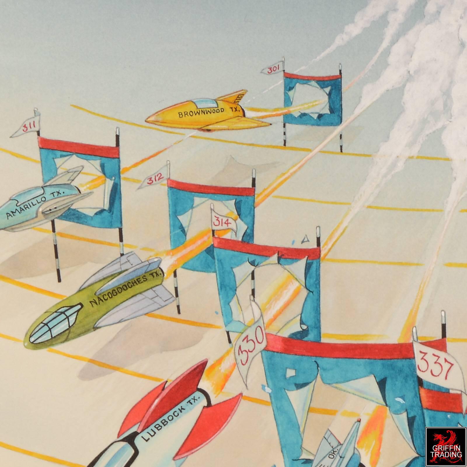 Dr Pepper Spaceship Rocket Race - Futurist Art by Ben James