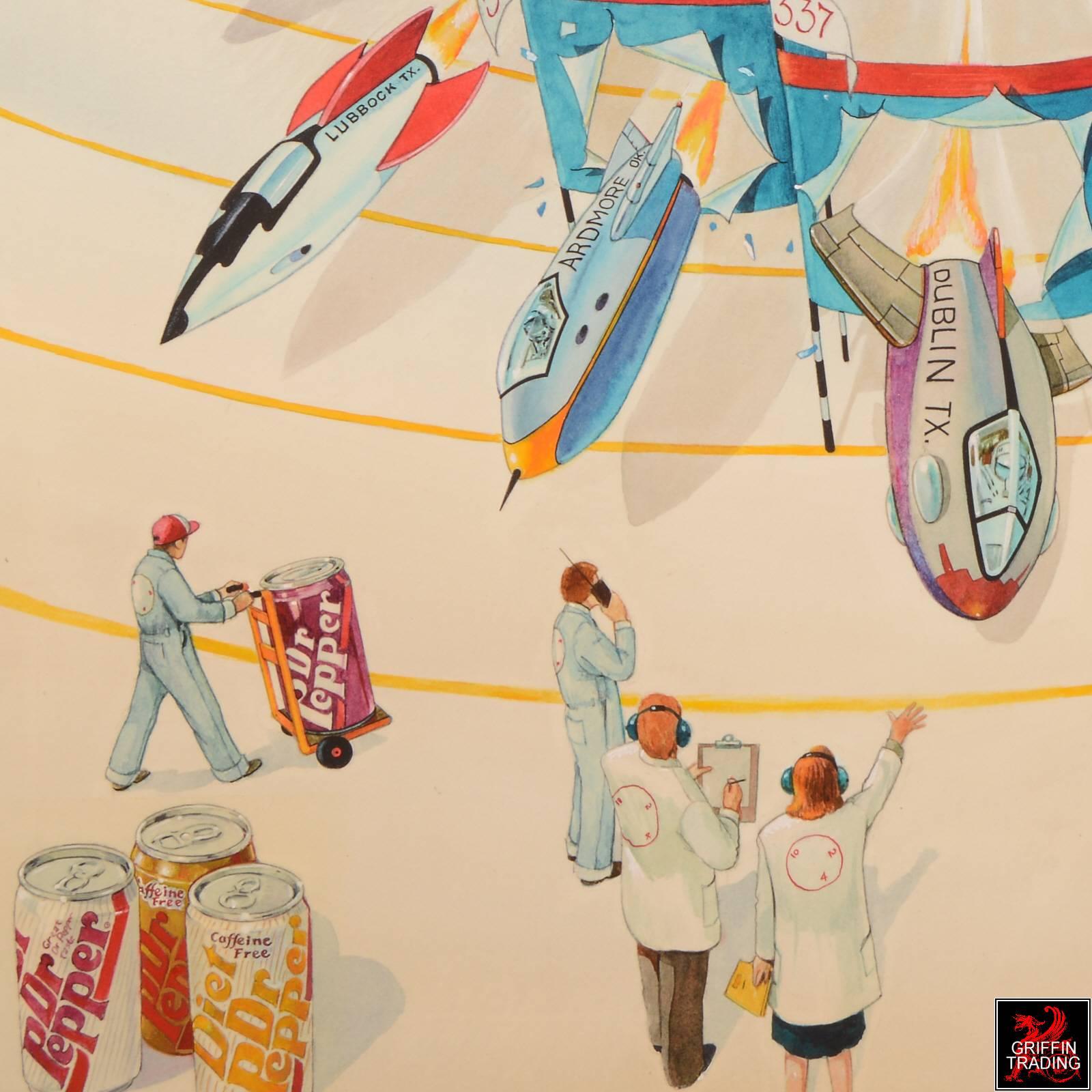 Dr Pepper Spaceship Rocket Race - Beige Figurative Art by Ben James