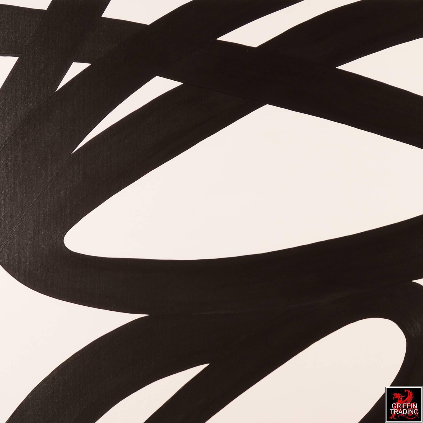 INTERCHANGE Black and White Abstract Painting For Sale 1