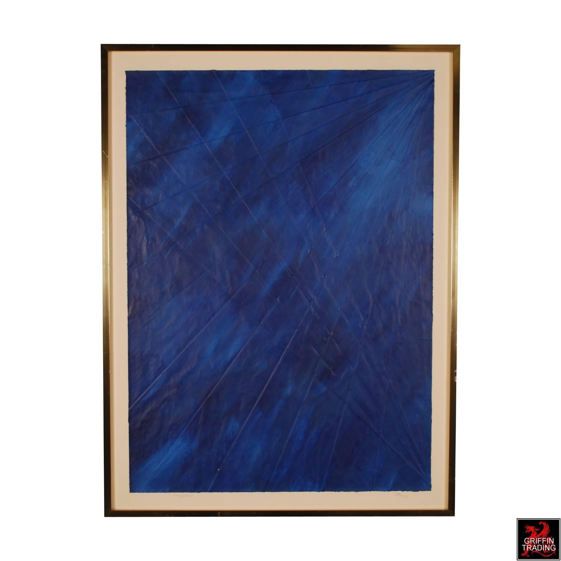 SAPPHIRE Signed Original Blue Abstract Painting by Harris Strong For Sale 2