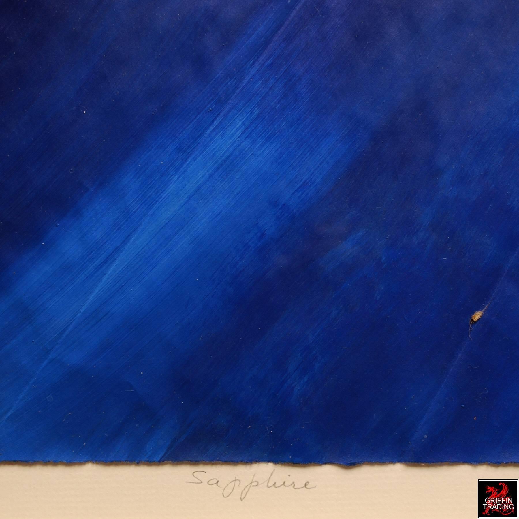 SAPPHIRE Signed Original Blue Abstract Painting by Harris Strong For Sale 6