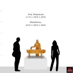 The Magician Wood Carved Figural Sculpture by Floyd Shaman