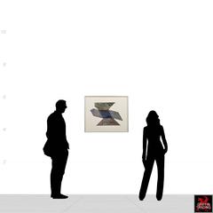 Barcelona Reunion Op Art Geometric on Paper By Donald Dean Perry