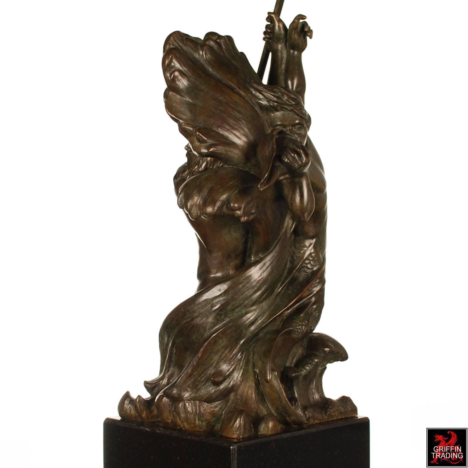 Poseidon and Triton Bronze Sculpture by Frederick Johnson For Sale 5