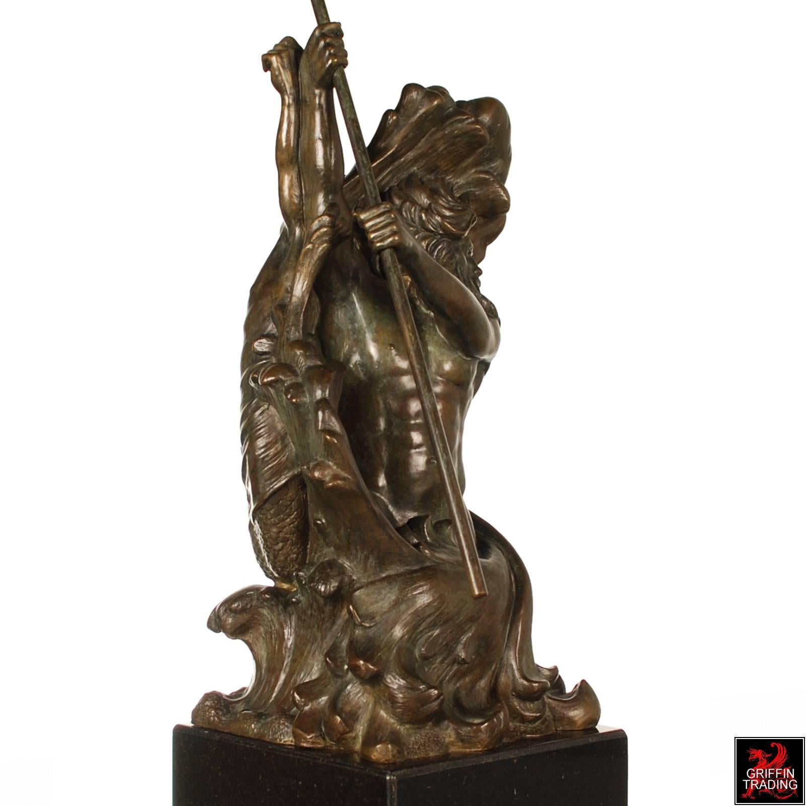 Poseidon and Triton Bronze Sculpture by Frederick Johnson For Sale 3