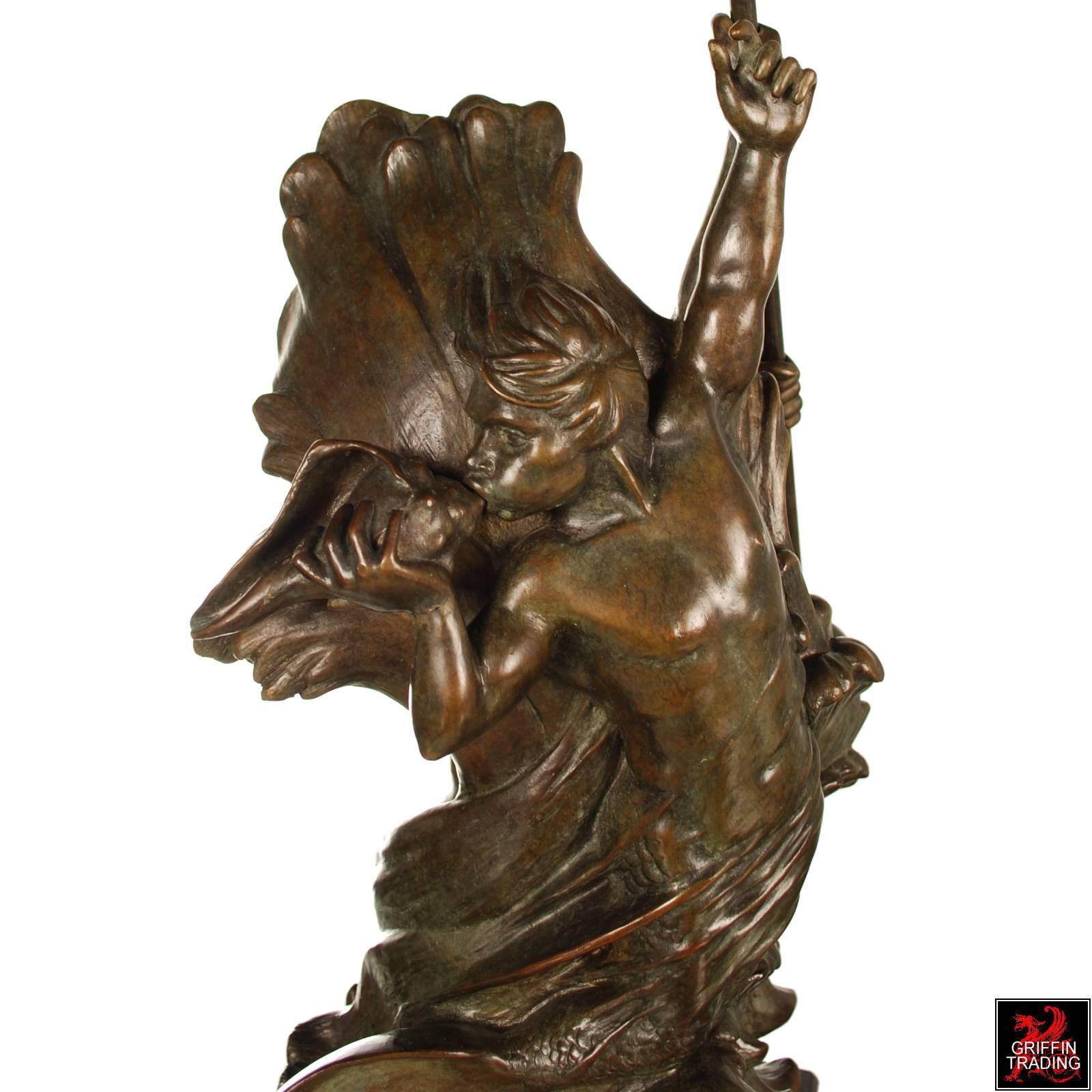 Poseidon and Triton Bronze Sculpture by Frederick Johnson For Sale 7