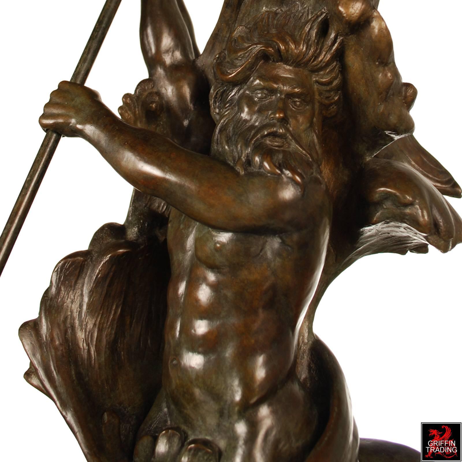 Poseidon and Triton Bronze Sculpture by Frederick Johnson For Sale 6