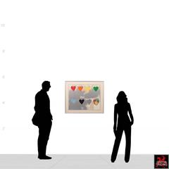 8 Eight Hearts Lithograph