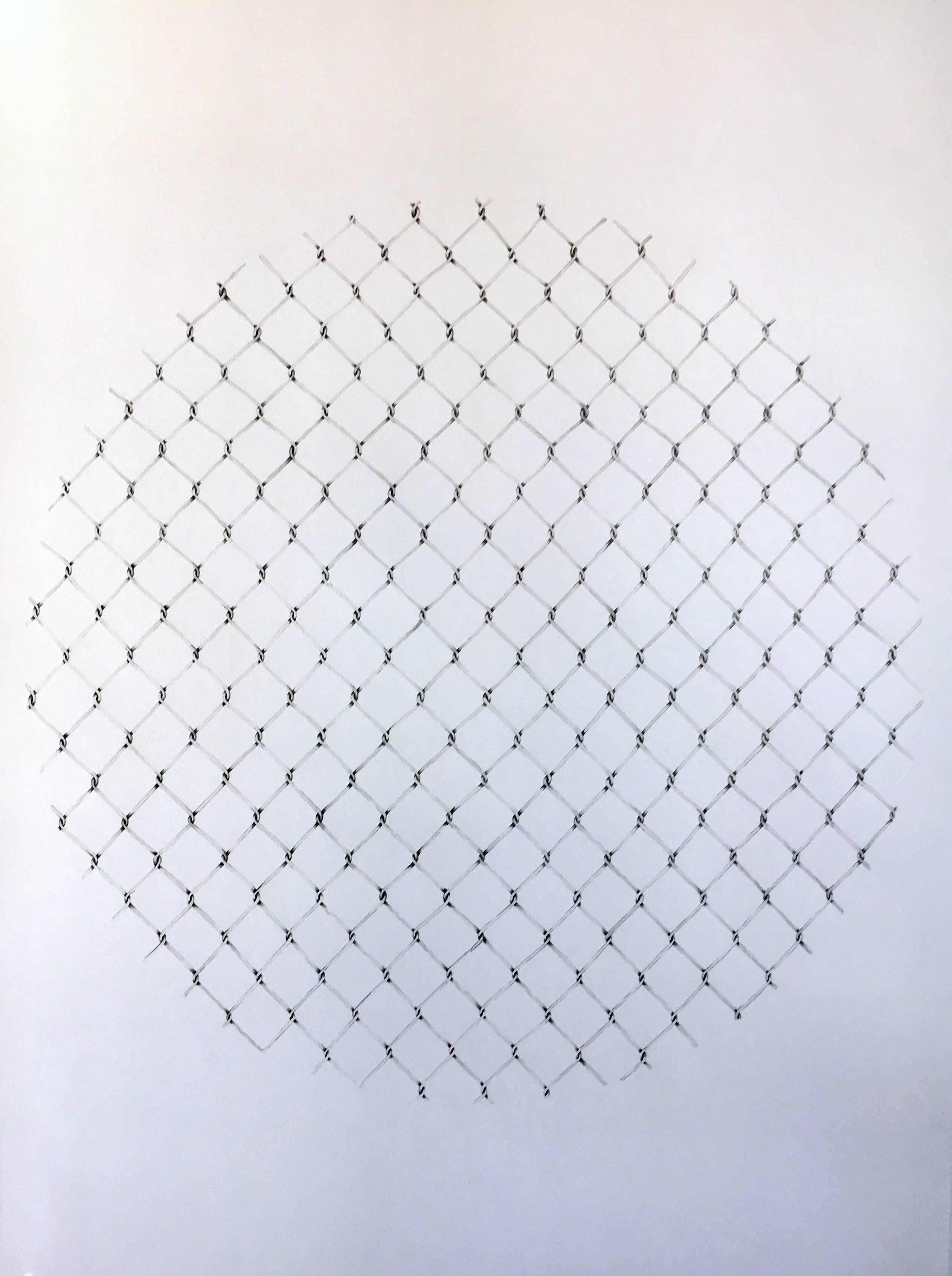 Kiki Gaffney Abstract Drawing - Chain Link Fence Mandala